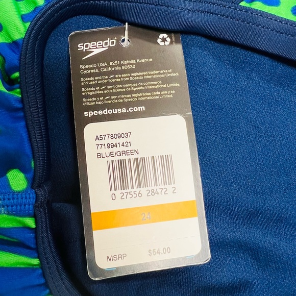 Speedo Swimsuit One Piece PowerFlex Flyback Printed Adult Team Colors 24/XXS - Picture 7 of 8